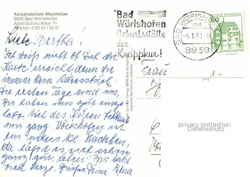 AK / Ansichtskarte Bad Woerishofen Kursanatorium Maximilian Kat. Bad Woerishofen