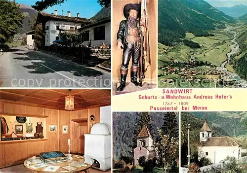 AK / Ansichtskarte St Leonhard Passeier Sandwirt Geburtshaus Wohnhaus Andreas Hofers Kapelle Fliegeraufnahme Kat. St Leonhard in Passeier Suedtirol