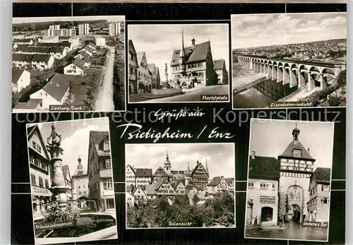 AK / Ansichtskarte Bietigheim Baden Buch Fraeuleinbrunnen Teilansicht Unteres Tor Viadukt Kat. Bietigheim