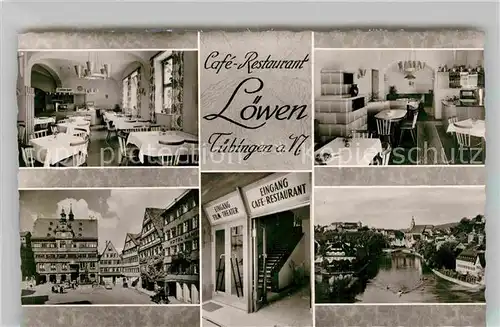 AK / Ansichtskarte Tuebingen Cafe Restaurant Loewen Rathaus Panorama Kat. Tuebingen
