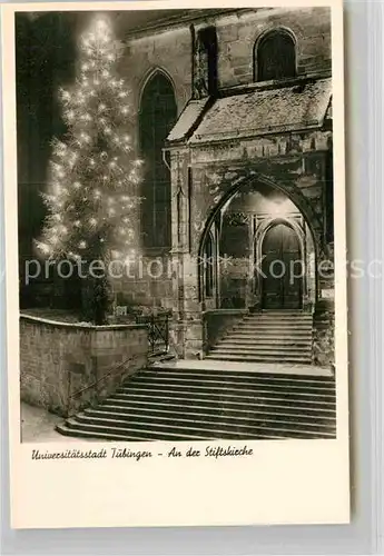 AK / Ansichtskarte Tuebingen Stiftskirche Weihnachtsbeleuchtung Kat. Tuebingen