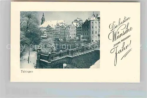 AK / Ansichtskarte Tuebingen Neujahrswuensche Winterpanorama Kat. Tuebingen