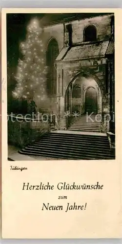 AK / Ansichtskarte Tuebingen Kirche Weihnachtsbeleuchtung Neujahrskarte Kat. Tuebingen
