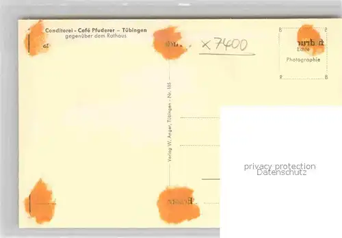 AK / Ansichtskarte Tuebingen Conditorei Cafe Pfuderer Kat. Tuebingen