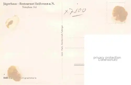 AK / Ansichtskarte Heilbronn Neckar Jaegerhaus Restaurant  Kat. Heilbronn