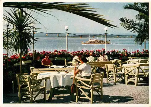 AK / Ansichtskarte Meersburg Bodensee Hotel Wilder Mann Terrasse Kat. Meersburg