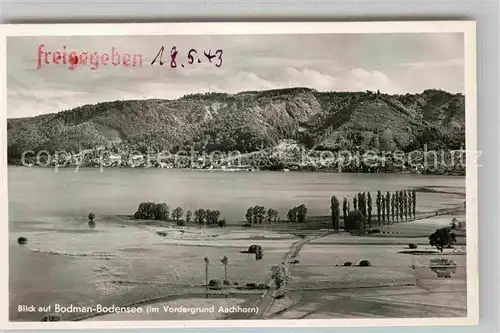 AK / Ansichtskarte Bodman Bodensee Panorama mit Aachhorn Stempel auf Vorderseite