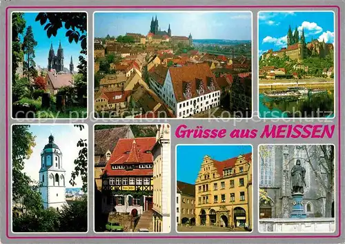 AK / Ansichtskarte Meissen Elbe Sachsen Domtuerme Afra Friedhof Albrechsburg Turm Frauenkirche  Kat. Meissen