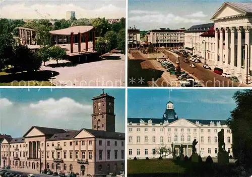 AK / Ansichtskarte Karlsruhe Baden Schwarzwaldhalle Marktplatz Rathaus Schloss 
