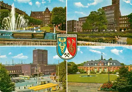 AK / Ansichtskarte Oberhausen Friedensplatz Rathaus Hauptbahnhof Schloss  Kat. Oberhausen