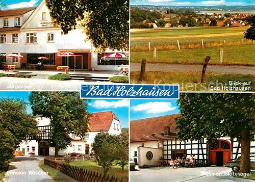 AK / Ansichtskarte Bad Holzhausen Luebbecke Pension Roescher und Blotevogel Kurhaus Juergensen Kat. Preussisch Oldendorf