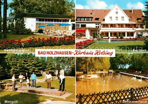 AK / Ansichtskarte Bad Holzhausen Luebbecke Kurhaus Bewegungsbad Minigolf Schwanenteich Kat. Preussisch Oldendorf