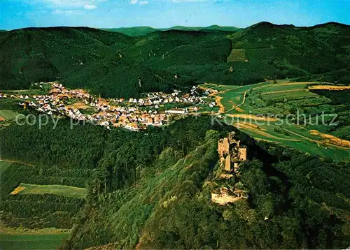 AK / Ansichtskarte Erfweiler Pfalz Fliegeraufnahme mit Burgruine Alt Dahn