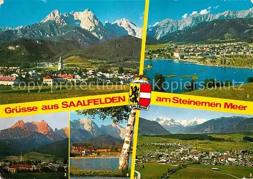 AK / Ansichtskarte Saalfelden Steinernes Meer Fliegeraufnahme Ritzensee Hohe Tauern