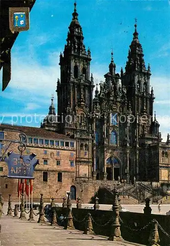 AK / Ansichtskarte Santiago de Compostela Catedral Plaza del Obradoiro Plaza de Espana Kat. Santiago de Compostela