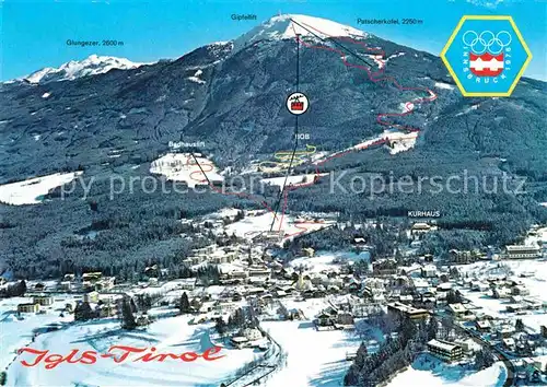 AK / Ansichtskarte Igls Tirol Winterpanorama mit Patscherkofel Fliegeraufnahme Kat. Innsbruck