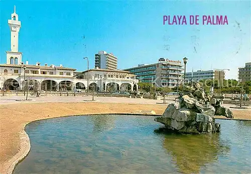 AK / Ansichtskarte Playa de Palma Mallorca Brunnen Gebaeude Hotel Concordia Kat. Spanien