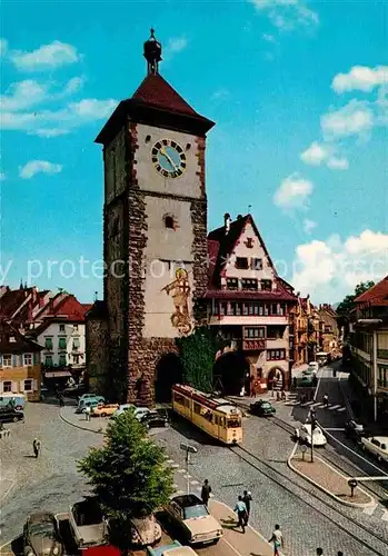 AK / Ansichtskarte Strassenbahn Freiburg im Breisgau Schwabentor  Kat. Strassenbahn