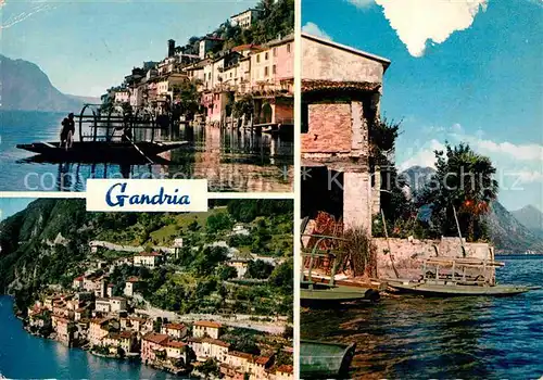 AK / Ansichtskarte Gandria TI Fliegeraufnahme Partie am Lago di Lugano