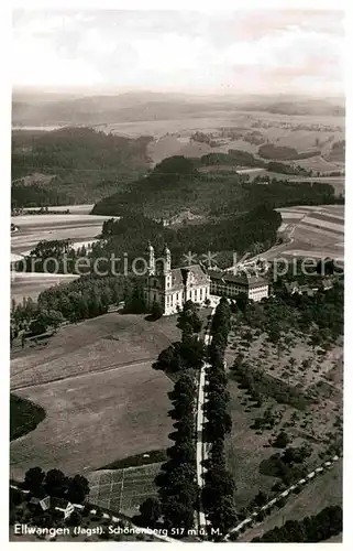 AK / Ansichtskarte Ellwangen Jagst Fliegeraufnahme Schloss Schoenberg Kat. Ellwangen (Jagst)