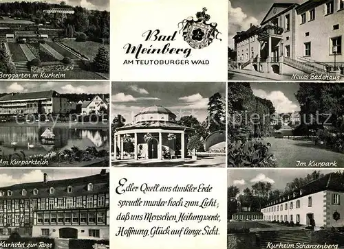 AK / Ansichtskarte Bad Meinberg Kurhotel zur Rose Kurheim Schanzenberg Kurpark Neues Badenhaus  Kat. Horn Bad Meinberg