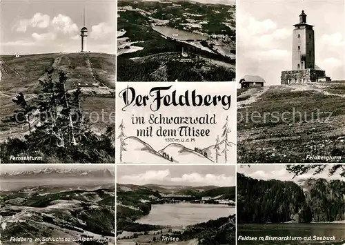 AK / Ansichtskarte Feldberg Schwarzwald Feldbergturm Titisee Fernsehturm  Kat. Feldberg (Schwarzwald)
