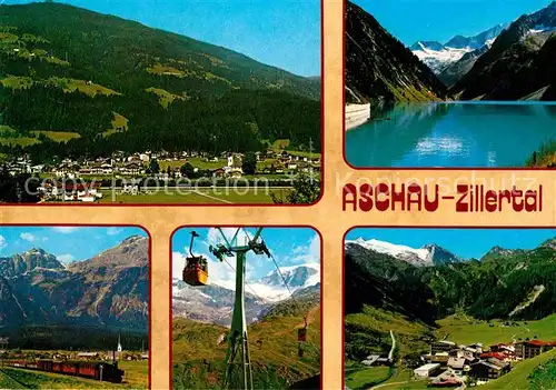 AK / Ansichtskarte Aschau Zillertal Seilbahn Fliegeraufnahme Seepartie  Kat. Aschau im Zillertal
