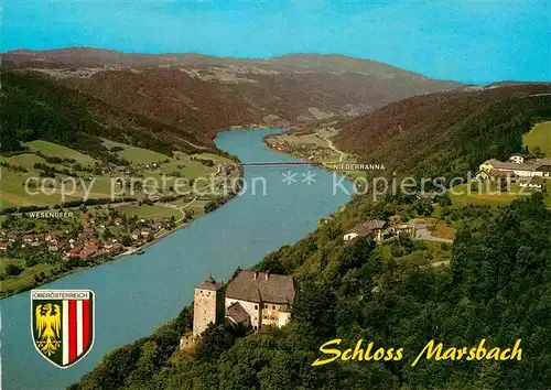 AK / Ansichtskarte Hofkirchen Muehlkreis Fliegeraufnahme Schloss Marsbach Kat. Hofkirchen im Muehlkreis