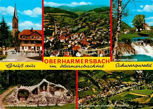 AK / Ansichtskarte Oberharmersbach Kirchplatz Michaeliskapelle Riersbach Lourdes Grotte Zuwald Kat. Oberharmersbach