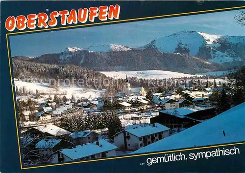 AK / Ansichtskarte Oberstaufen Schrotkurort mit Hochgrat im Winter Kat. Oberstaufen
