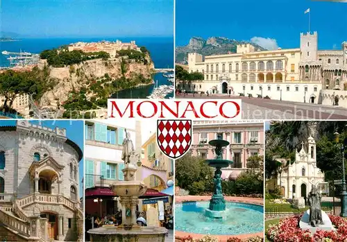 AK / Ansichtskarte Monaco Rocher de la Principaute Chateau Fontaine Eglise Kat. Monaco