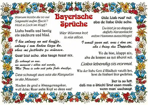AK / Ansichtskarte Humor Bayerische Sprueche  Kat. Humor