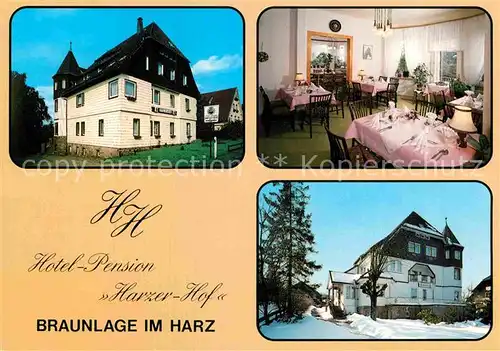 AK / Ansichtskarte Braunlage Hotel Pension Harzer Hof  Kat. Braunlage Harz