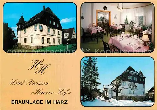 AK / Ansichtskarte Braunlage Hotel Pension Harzer Hof  Kat. Braunlage Harz