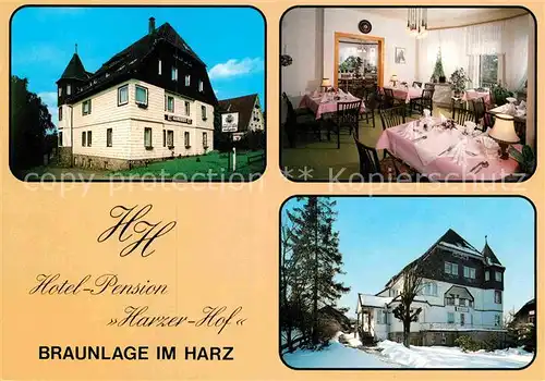 AK / Ansichtskarte Braunlage Hotel Pension Harzer Hof  Kat. Braunlage Harz