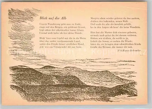 AK / Ansichtskarte Tuebingen Gedicht Hebsacker Blick auf Alb Kat. Tuebingen
