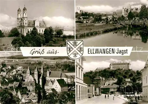 AK / Ansichtskarte Ellwangen Jagst Wallfahrtskirche Schoenenberg Panorama Stiftskirche Schloss Kat. Ellwangen (Jagst)