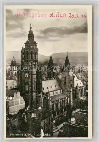 AK / Ansichtskarte Heilbronn Neckar Kilianskirche Stempel auf Vorderseite Kat. Heilbronn