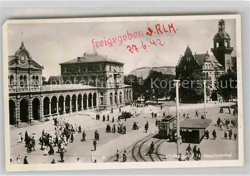 AK / Ansichtskarte Heilbronn Neckar Hauptbahnhof Stempel auf Vorderseite Kat. Heilbronn