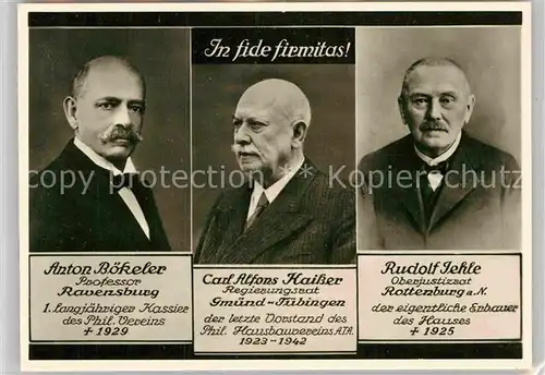 AK / Ansichtskarte Tuebingen Alamanenhaus Portraits von Anton Boekeler Carl Alfons Kaisser Rudolf Jehle Kat. Tuebingen