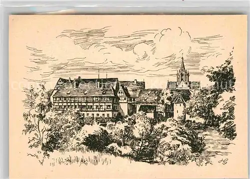 AK / Ansichtskarte Bebenhausen Tuebingen Schloss Bebenhausen Zeichnung Kat. Tuebingen