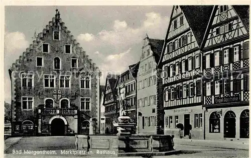 AK / Ansichtskarte Mergentheim Bad Marktplatz Rathaus Kat. Bad Mergentheim