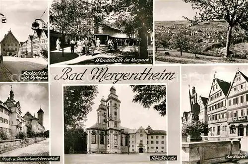 AK / Ansichtskarte Mergentheim Bad Marktplatz Schlosskirche Marktplatz Rathaus Kat. Bad Mergentheim