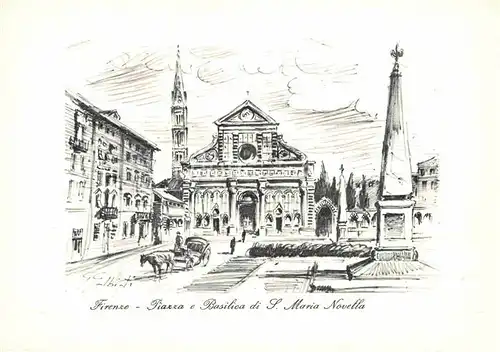 AK / Ansichtskarte Firenze Toscana Piazza Basilica di S. Maria Novella Kuenstlerkarte  Kat. Firenze