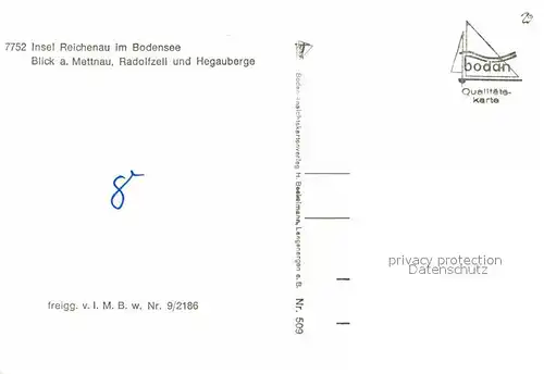 AK / Ansichtskarte Reichenau Bodensee Mettnau Radolfzell Hegauberge  Kat. Reichenau