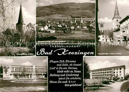 AK / Ansichtskarte Bad Krozingen Hauptstrasse Katholische Evangelische Kirche  Kat. Bad Krozingen