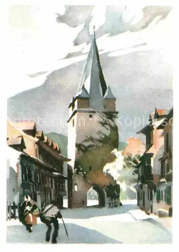 AK / Ansichtskarte Wernigerode Harz Westerntor Kuenstlerkarte Bert Heller Kat. Wernigerode