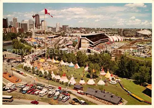 AK / Ansichtskarte Calgary Calgary Exhibition and Stampede Aerial View Indian Encampment Kat. Calgary
