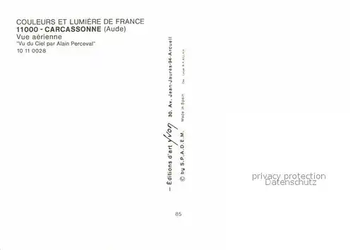 AK / Ansichtskarte Carcassonne Vue aerienne Collection Couleurs et Lumiere de France Kat. Carcassonne
