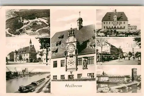 AK / Ansichtskarte Heilbronn Neckar Fliegeraufnahme Wartberg Museum Rathaus Marktplatz Kat. Heilbronn